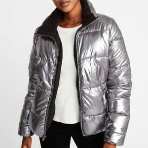 Old Navy silver Puffer coat